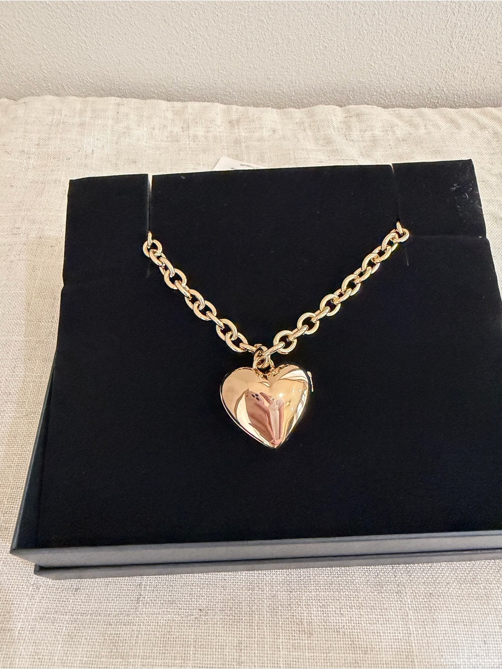 Coach Gold-Tone Chain Necklace with Rainbow Heart Pendant Locket NWT - Picture 4 of 7